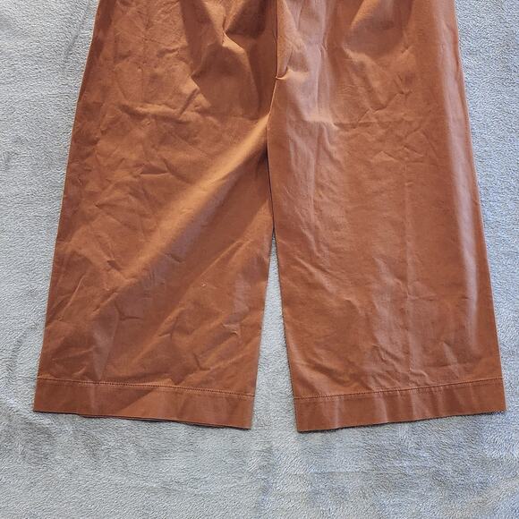 Lafayette 148 Brown High Rise Cropped Wide Leg Pants Size 10 Silent Luxury - Picture 6 of 13